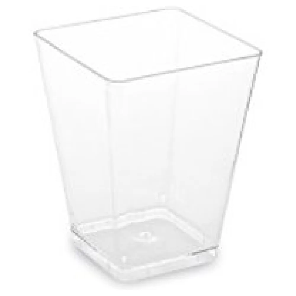 Fingerfood-Becher eckig, klar, 160 ml PS, 5,8 x 5,8 x 7,6 cm, 20 Stk. – Bild 3