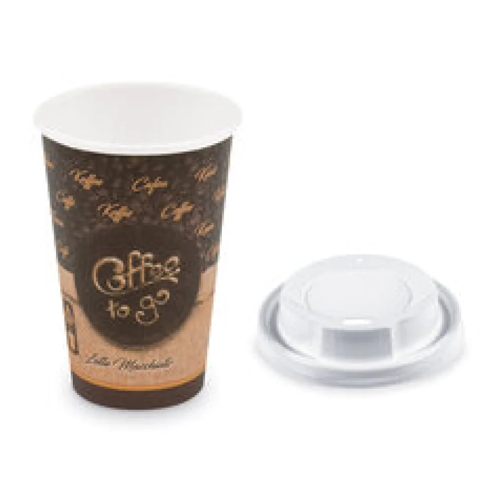 Kaffeebecher L 'Coffee To Go' Melange mit Trinkdeckel 250ml 330ml, 100 Stk.