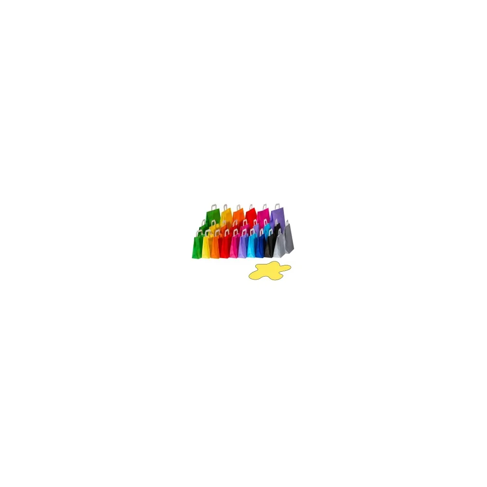 Papiertragetaschen Papiertaschen Flachhenkel 18x8x22cm gelb, 70gr. 50 Stk.