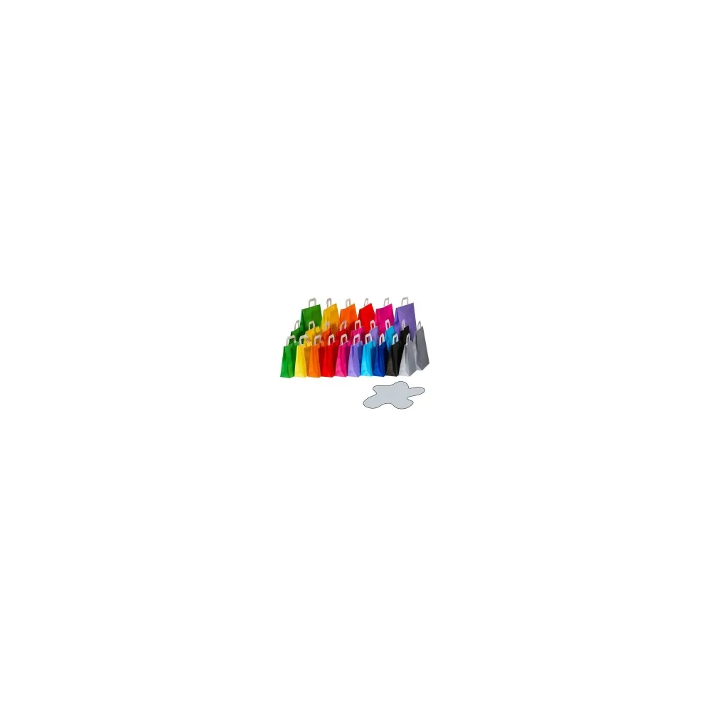 Papiertragetaschen Papiertaschen Flachhenkel 18x8x22cm grau, 70gr. 50 Stk.