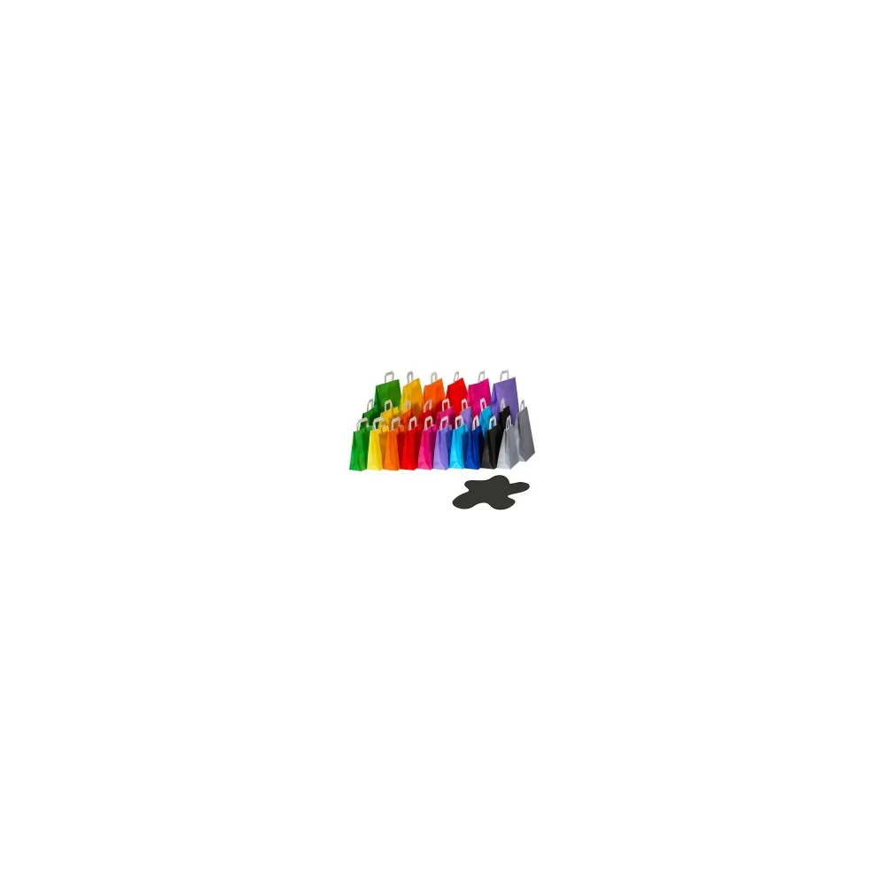 Papiertragetaschen Papiertaschen Flachhenkel 18x8x22cm schwarz, 70gr. 50 Stk.