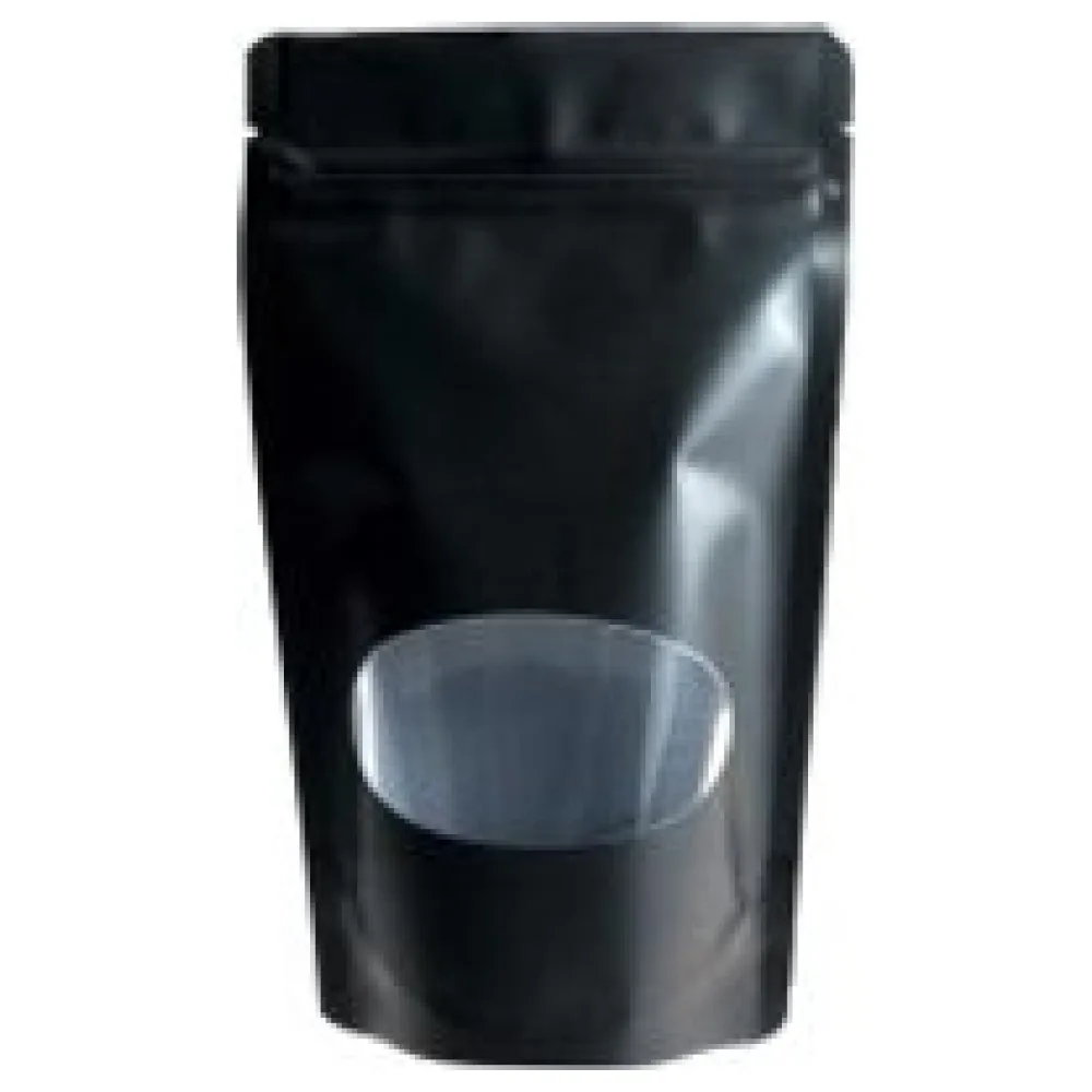 Standbodenbeutel PET schwarz matt mit Fenster 110 x 185 x 65mm, 250ml, 1000 Stk. – Bild 3
