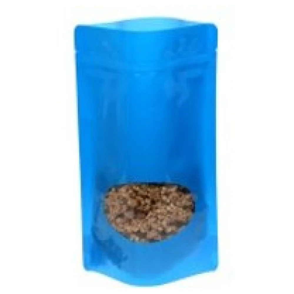 Standbodenbeutel PET blau glänzend, mit Fenster, 160x270x80mm, 750 ml, 500 Stk. – Bild 3