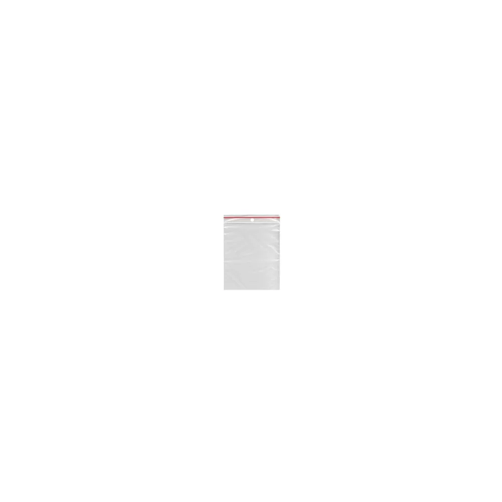 Druckverschlussbeutel 50 x 70 mm mit Rundlochung Farbstreifen rot 1000 Stk.