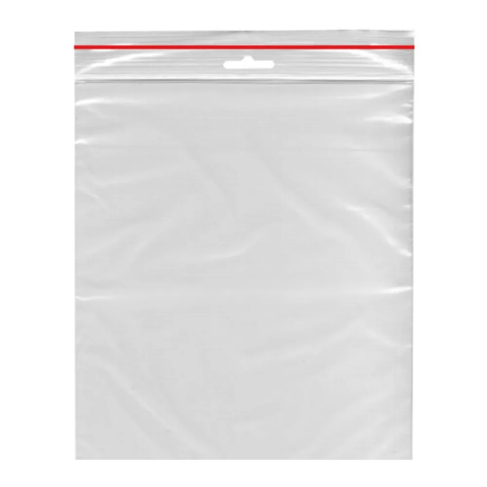 Druckverschlussbeutel 120 x 170 mm mit Eurolochung Farbstreifen rot 1000 Stk. – Bild 2