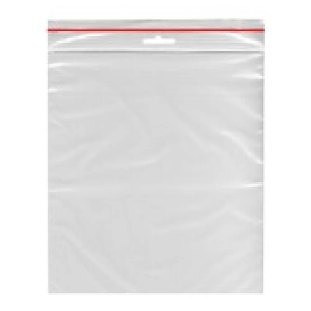 Druckverschlussbeutel 180 x 250 mm mit Eurolochung Farbstreifen rot 1000 Stk.