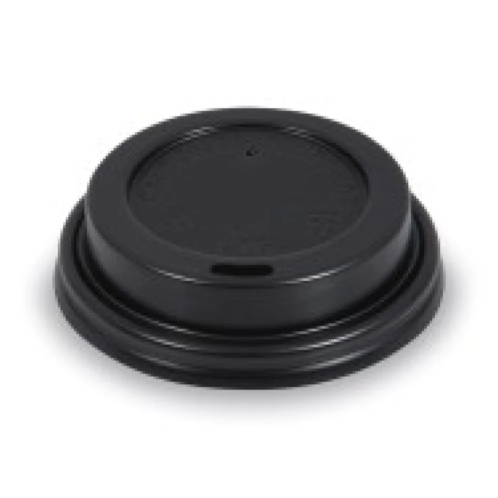 Domdeckel schwarz für Pappbecher mit O 73mm, 100 Stk.