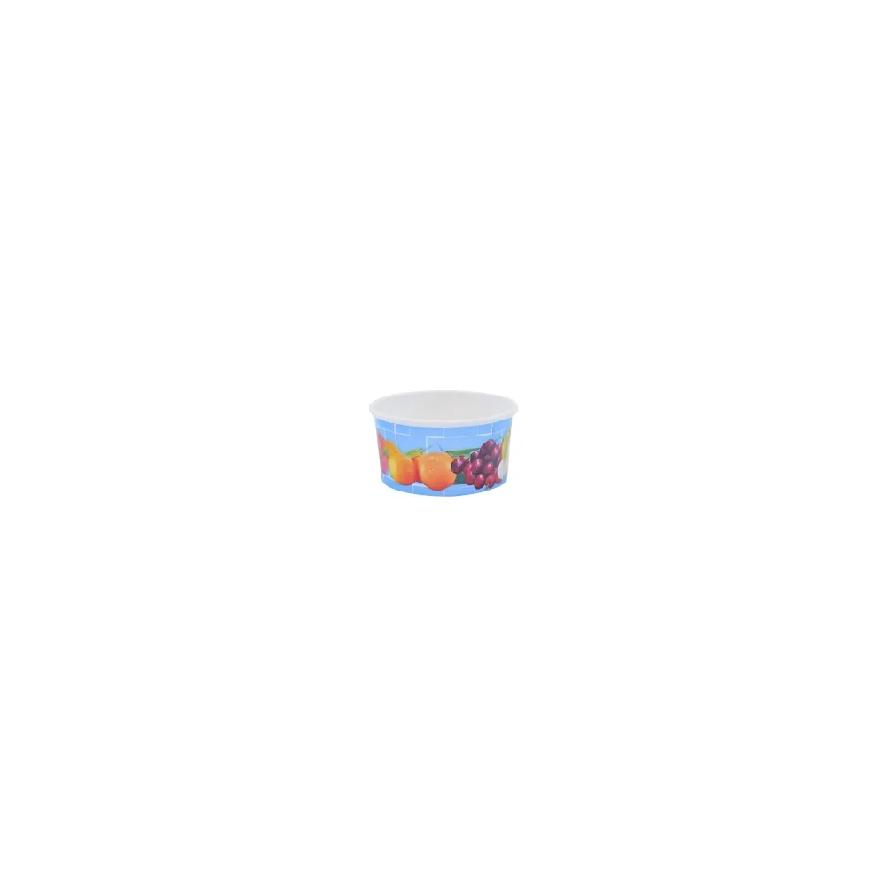 Eisbecher, Pappe rund 160 ml O 85mm, Höhe 43mm, "Fruchtreigen", 50 Stk.