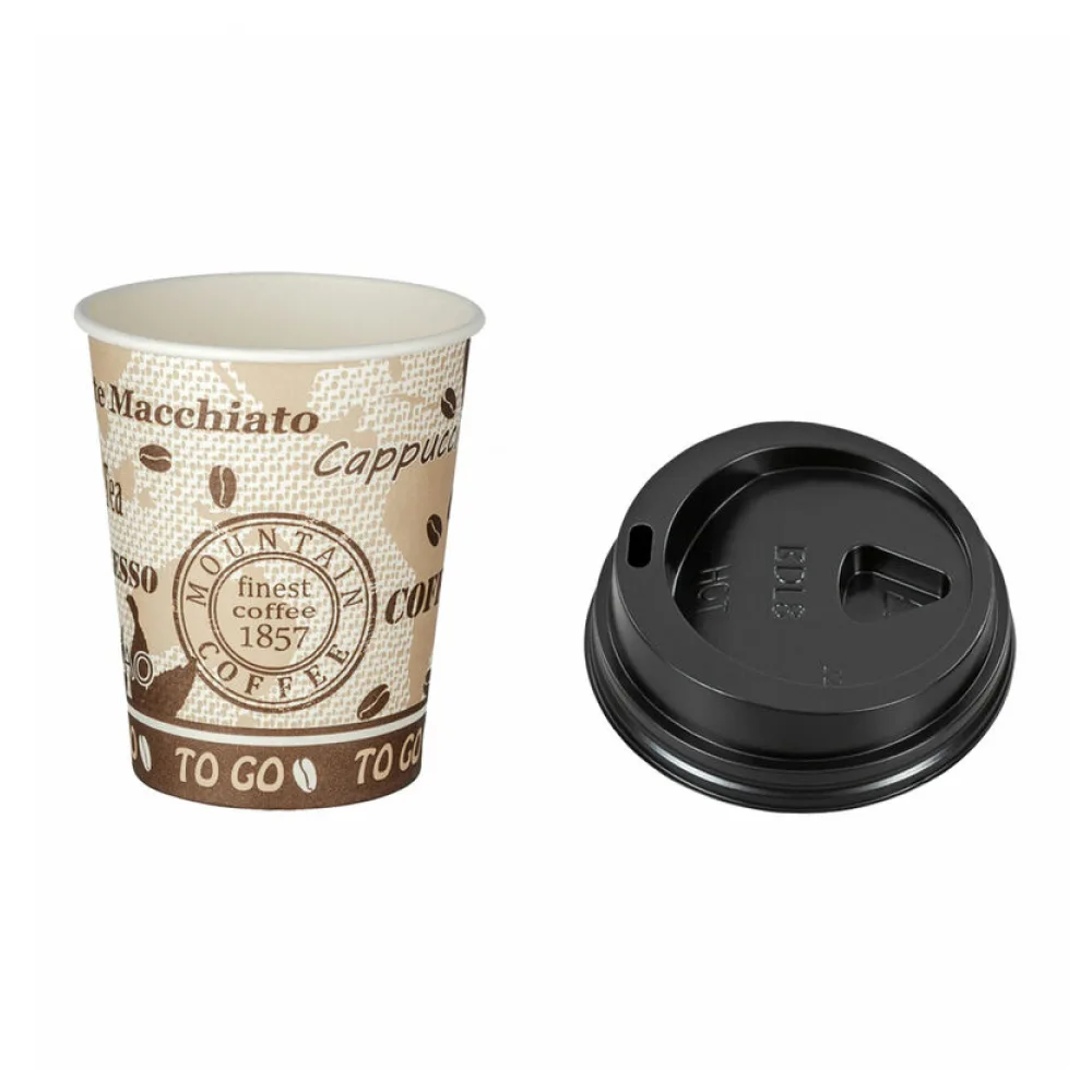 Kaffeebecher Premium mit Deckel, "Coffee to go", Pappe, 300 ml hoch, 75 Stk. – Bild 2