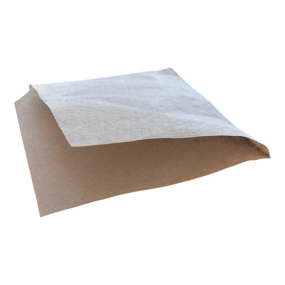 Hamburger Beutel braun 16 x 16 cm, oben und 1x seitlich offen, 500 Stk. – Bild 2
