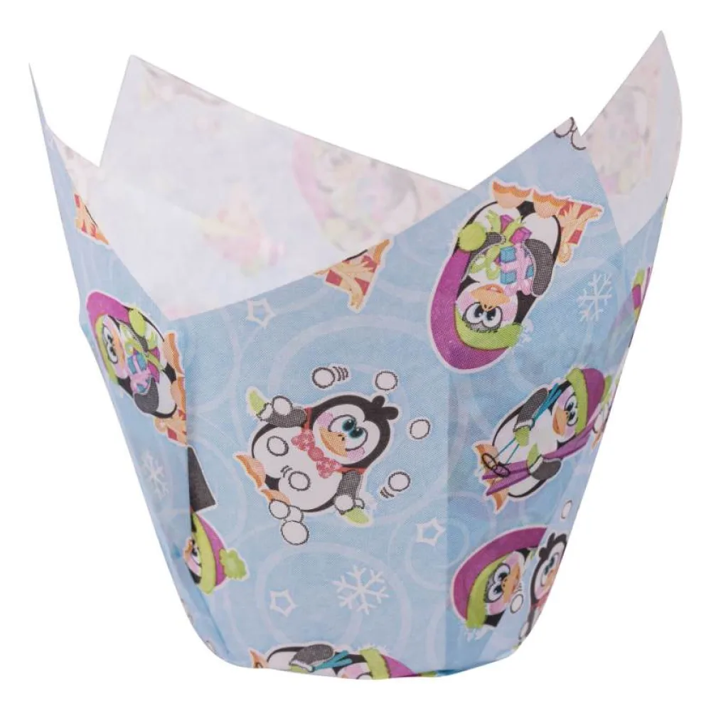 Muffin-Tulip-Wraps O 50 x 85 mm Pinguin, 160x160 mm, 24 Stk. – Bild 2