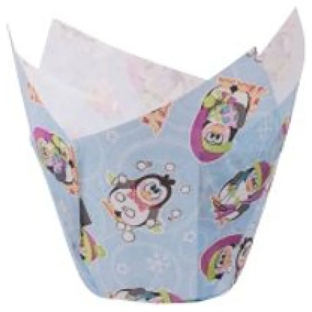 Muffin-Tulip-Wraps O 50 x 85 mm Pinguin, 160x160 mm, 24 Stk. – Bild 3