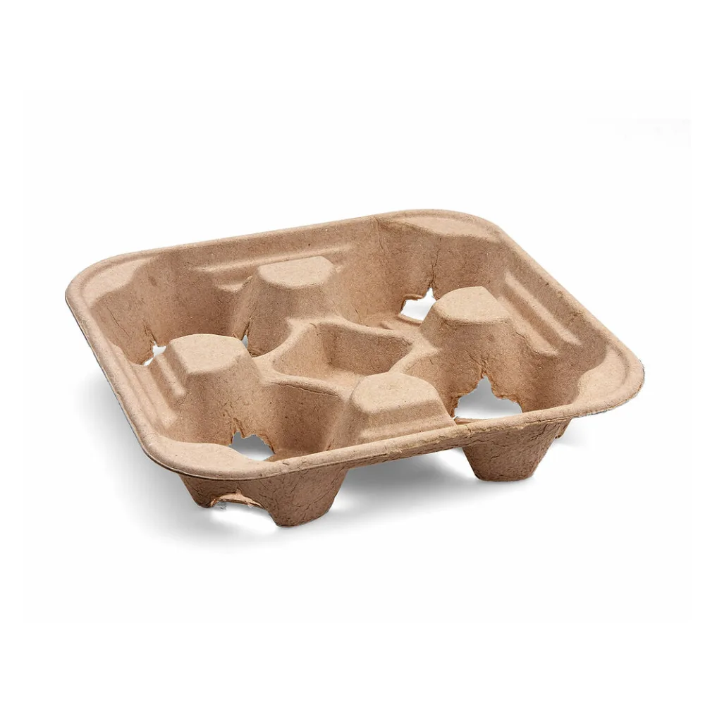 Getränkehalter Tragetablett Becherhalter 4 Becher Coffee to Go 22x22cm, 50 Stk. – Bild 2