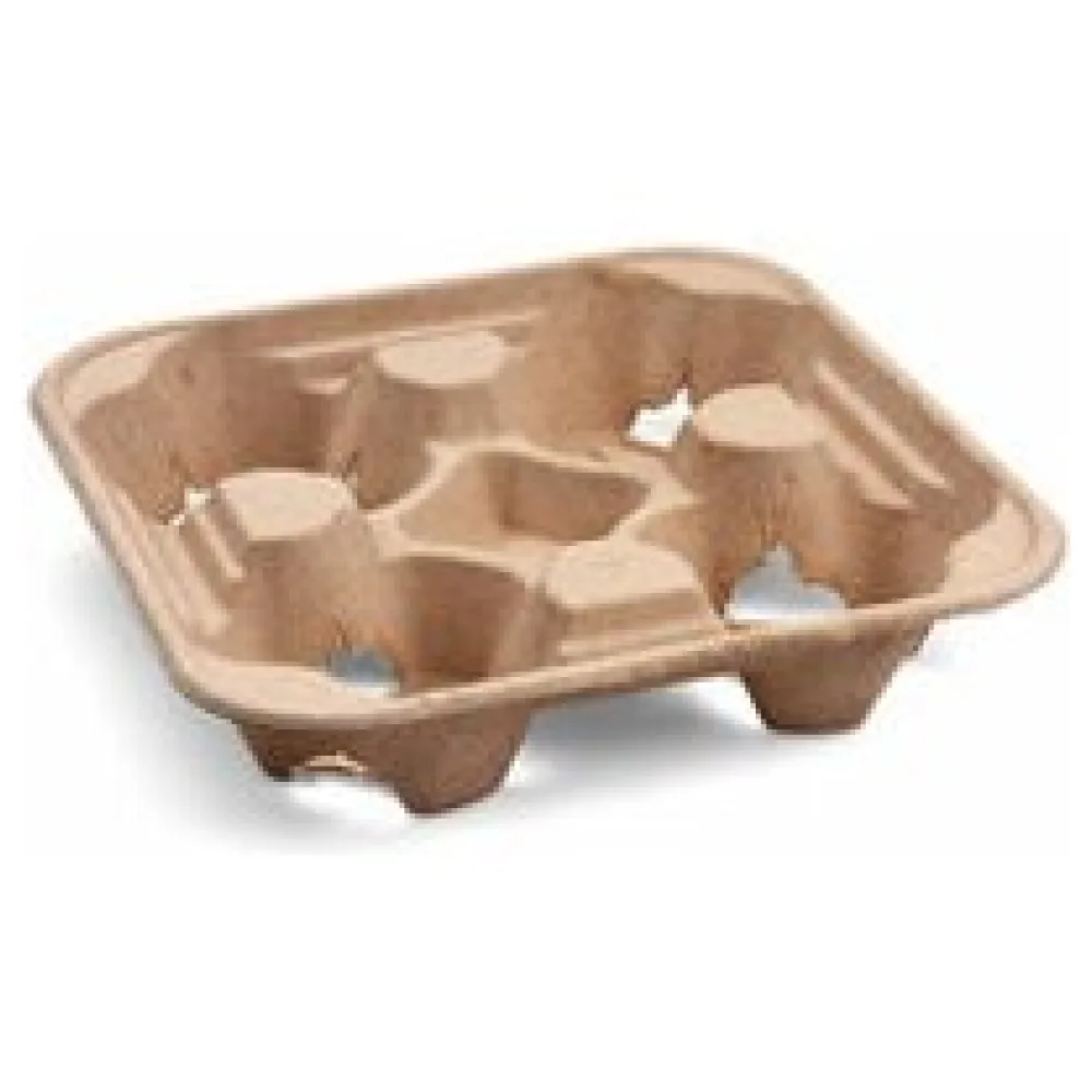 Getränkehalter Tragetablett Becherhalter 4 Becher Coffee to Go 22x22cm, 50 Stk. – Bild 3