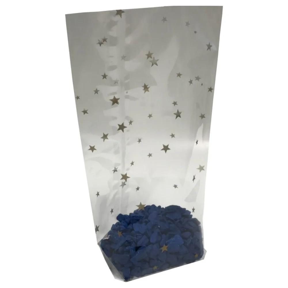 Kreuzbodenbeutel OPP 145 x 235mm, transparent mit Sternenmotiv, 30my, 1000 Stk. – Bild 2