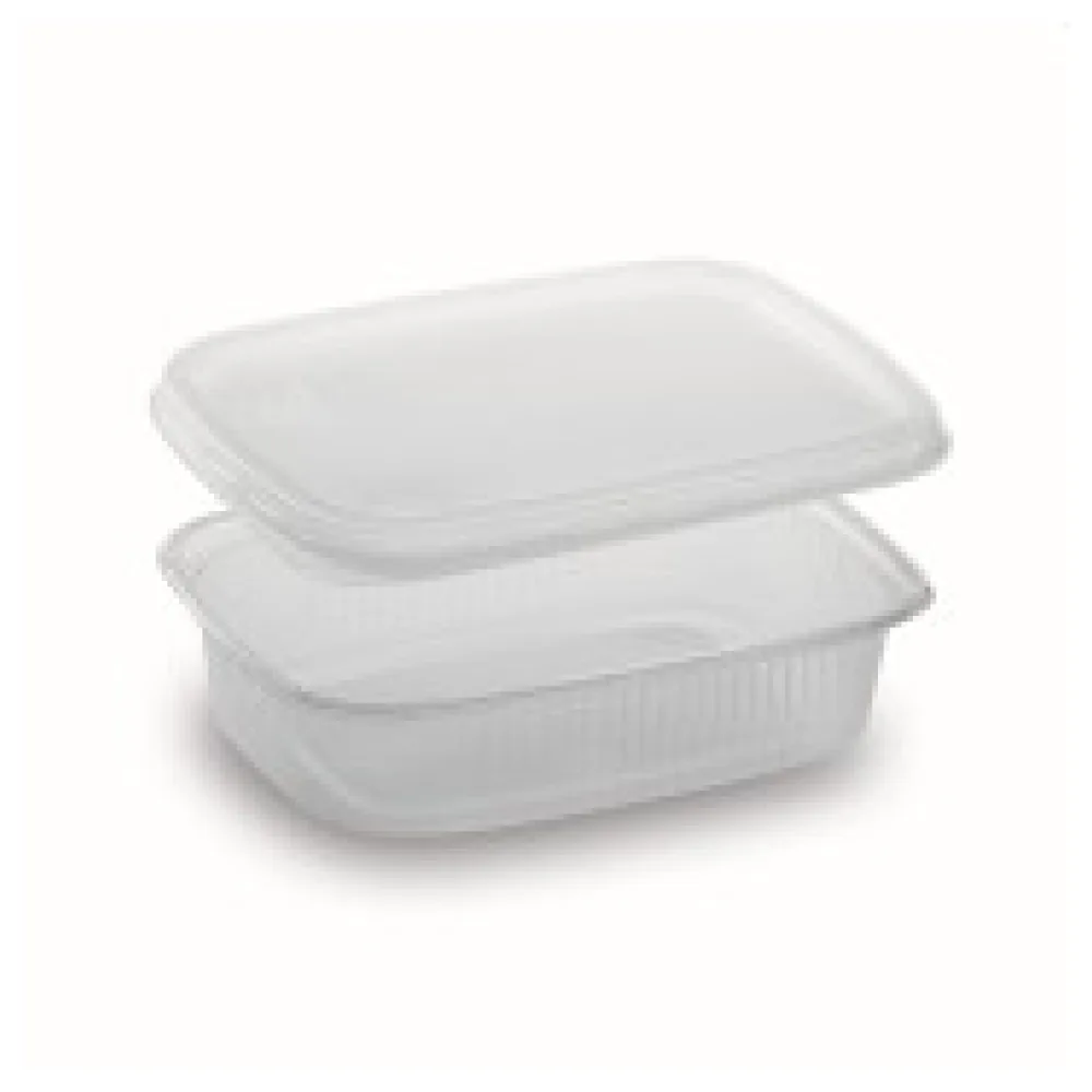 Rechteckbecher klar 125 ml mit Deckel PP mikrowellengeeignet, 250 Stk.