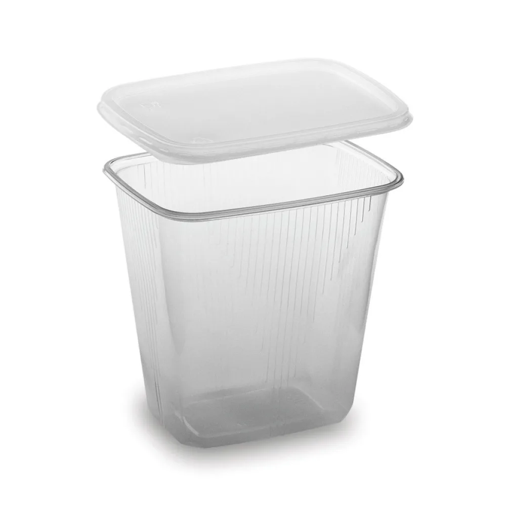 Rechteckbecher klar 500 ml mit Deckel PP mikrowellengeeignet, 250 Stk. – Bild 2