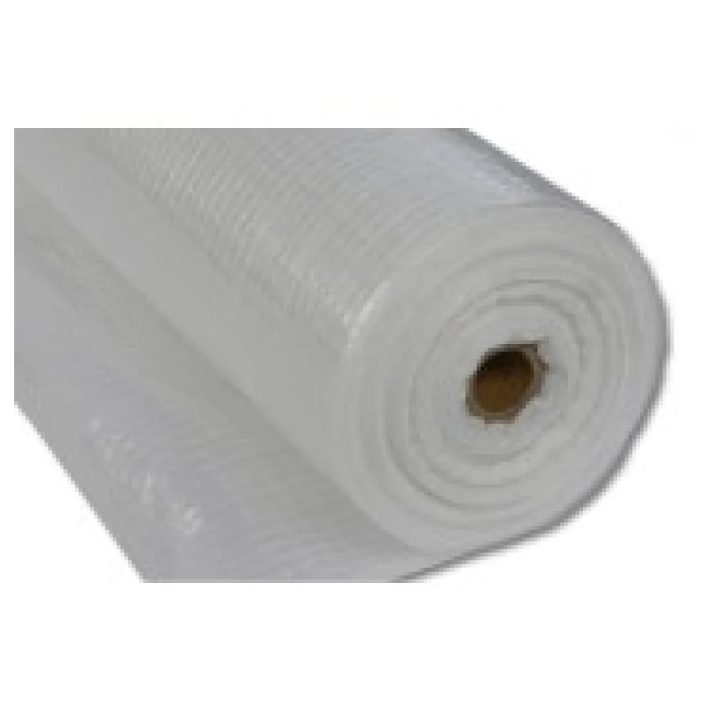 Gitterfolie 90 g/qm transparent mit weissem Gitter 1,50 m x 100 m