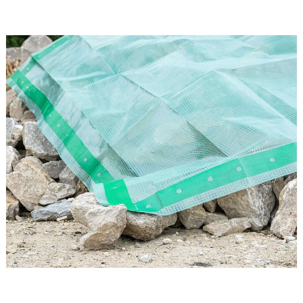Gitterfolie 250 g/qm transparent mit grünem Gitter und Nagelrand 2 m x 50 m – Bild 2
