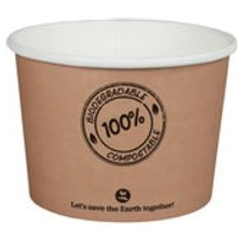 BIO Suppenbecher ToGo Verpackung aus Karton 450ml O11.5cm bis 100°C, 25 Stk. – Bild 3