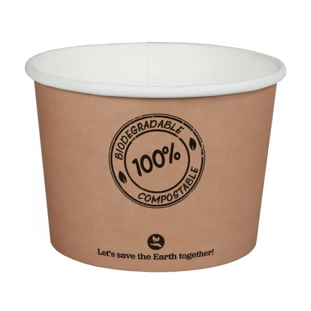 BIO Suppenbecher ToGo Verpackung aus Karton 450ml O11.5cm bis 100°C, 25 Stk. – Bild 2