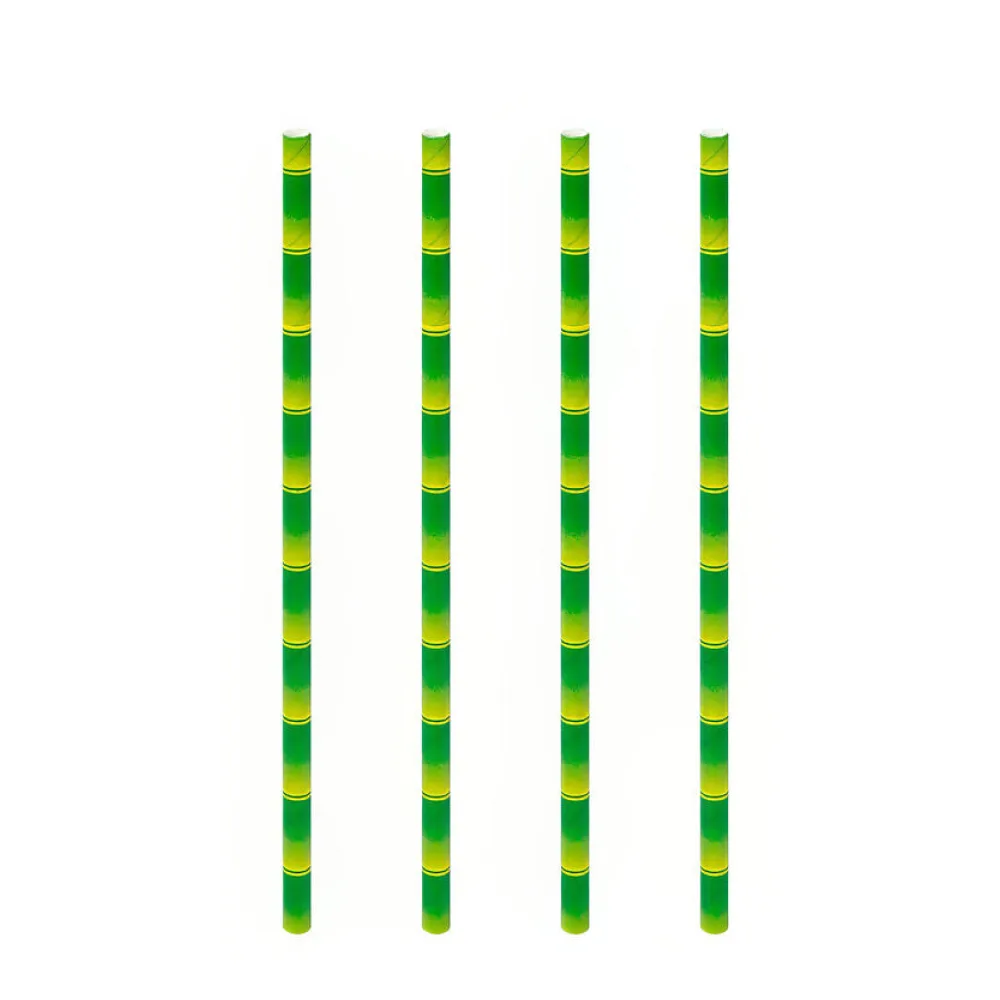 Trinkhalme aus Papier Bambus-Optik O6mm, 21cm, 100 Stk. – Bild 2