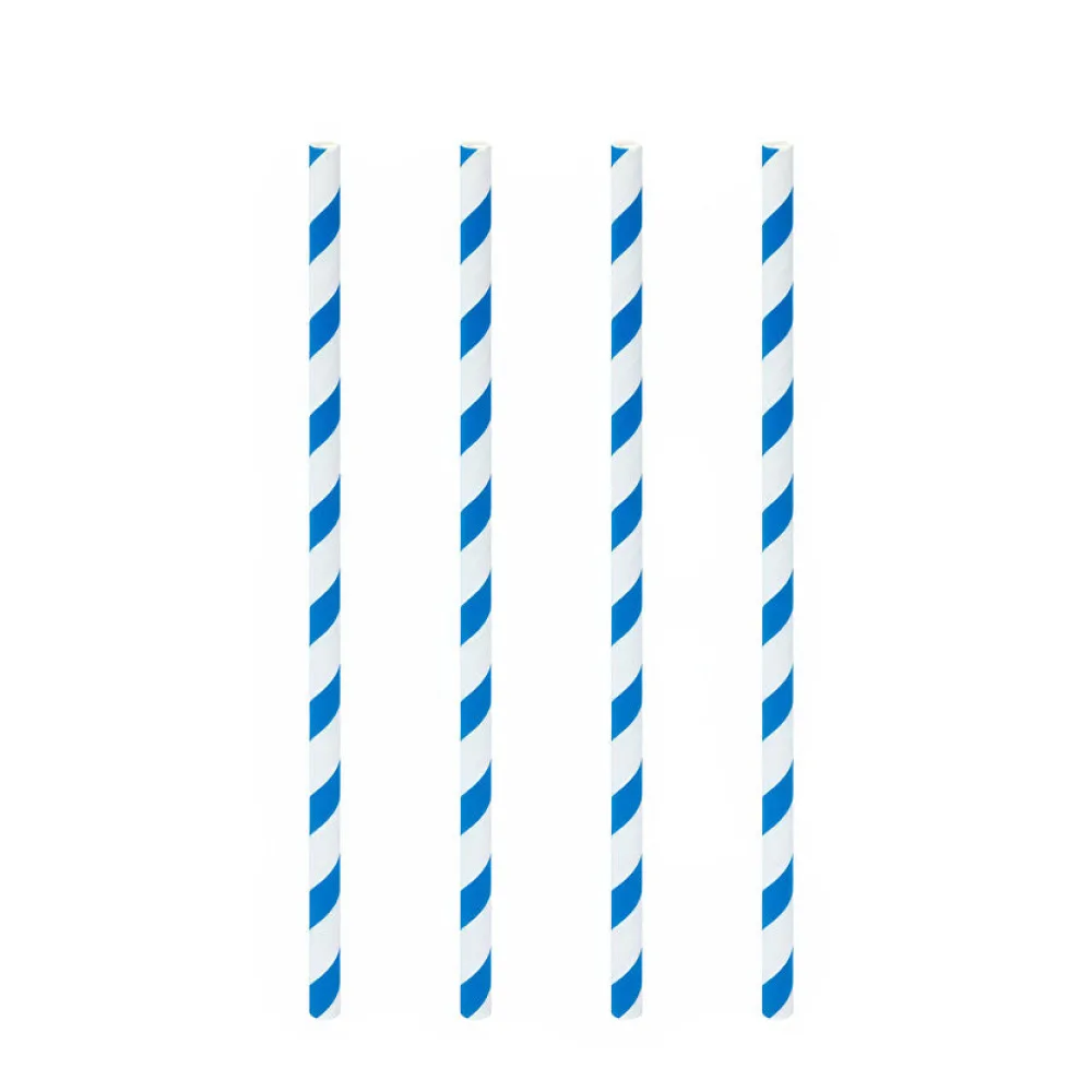 Trinkhalme aus Papier blau gestreift O6mm, 21cm, 100 Stk. – Bild 2
