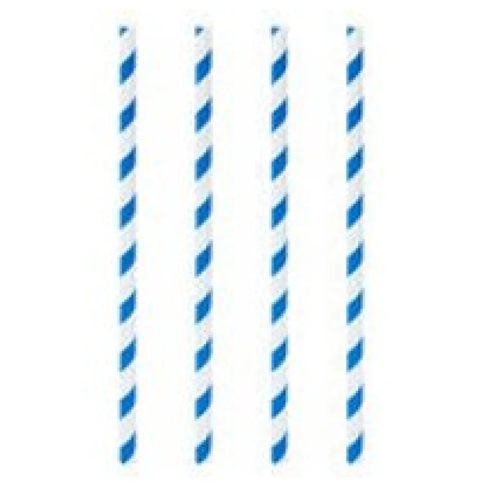 Trinkhalme aus Papier blau gestreift O6mm, 21cm, 100 Stk. – Bild 3