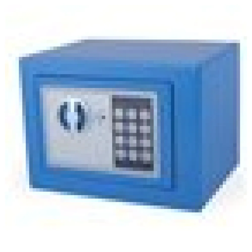 Tresor Safe 23x17x17cm mit elektronischem Zahlenschloss für Tisch/Wandmontage blau – Bild 4