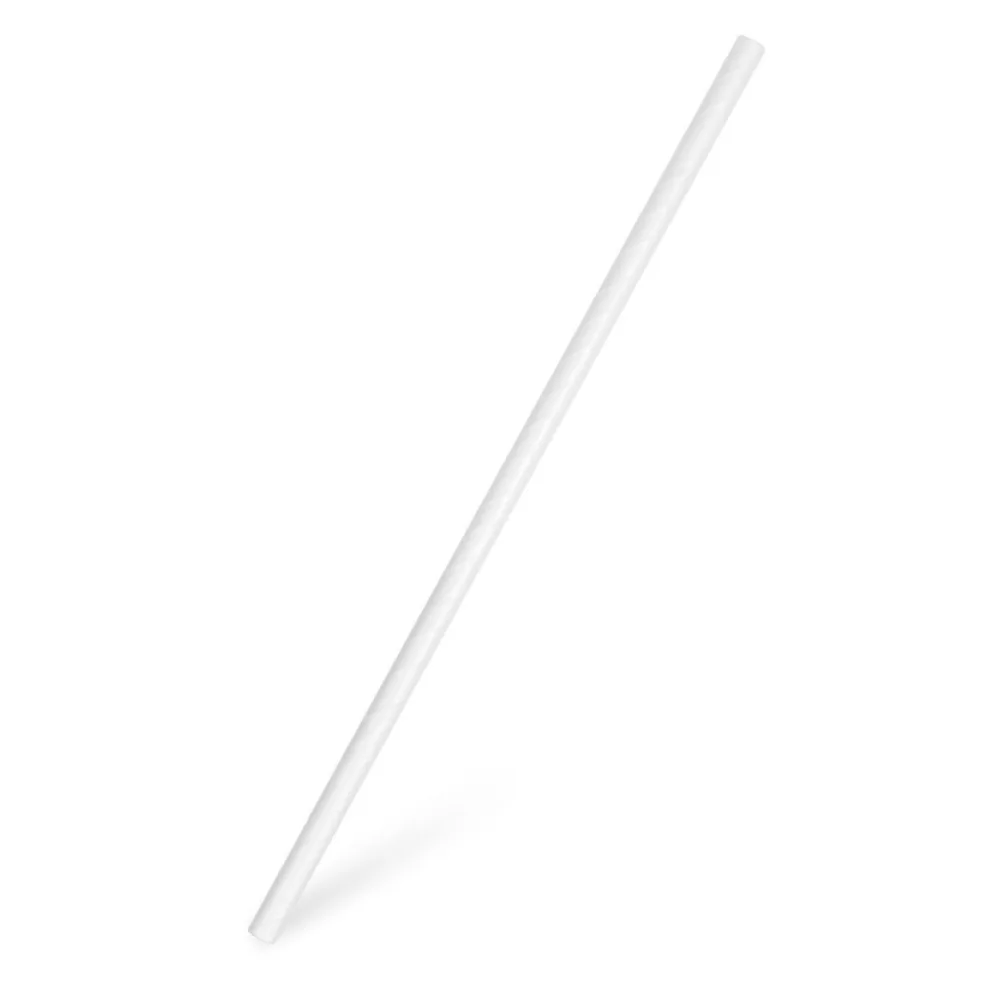Papiertrinkhalme, gerade, weiß, 20 cm, O 6 mm, 100 Stk. – Bild 2