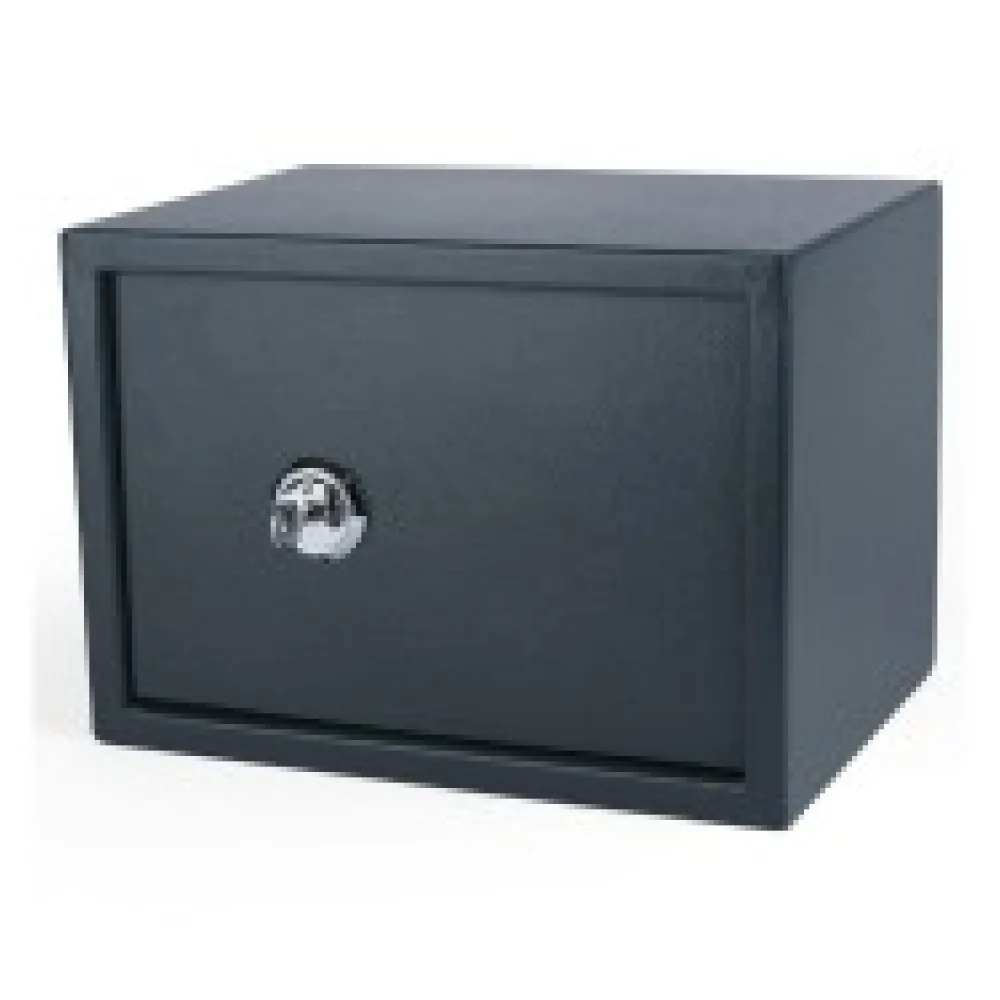 Tresor Safe 35x25x25cm mit Schlüssel-Schloss für Tisch/Wandmontage dunkelgrau