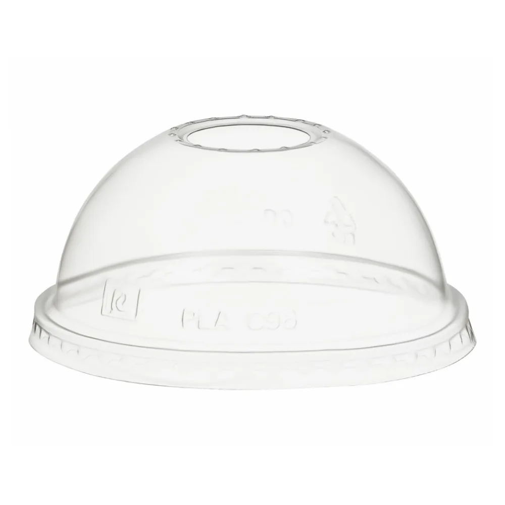 BIO Domdeckel zu Becher 300/400/500ml mit Rundloch O 96mm Bio-Kunststoff 50 Stk. – Bild 2