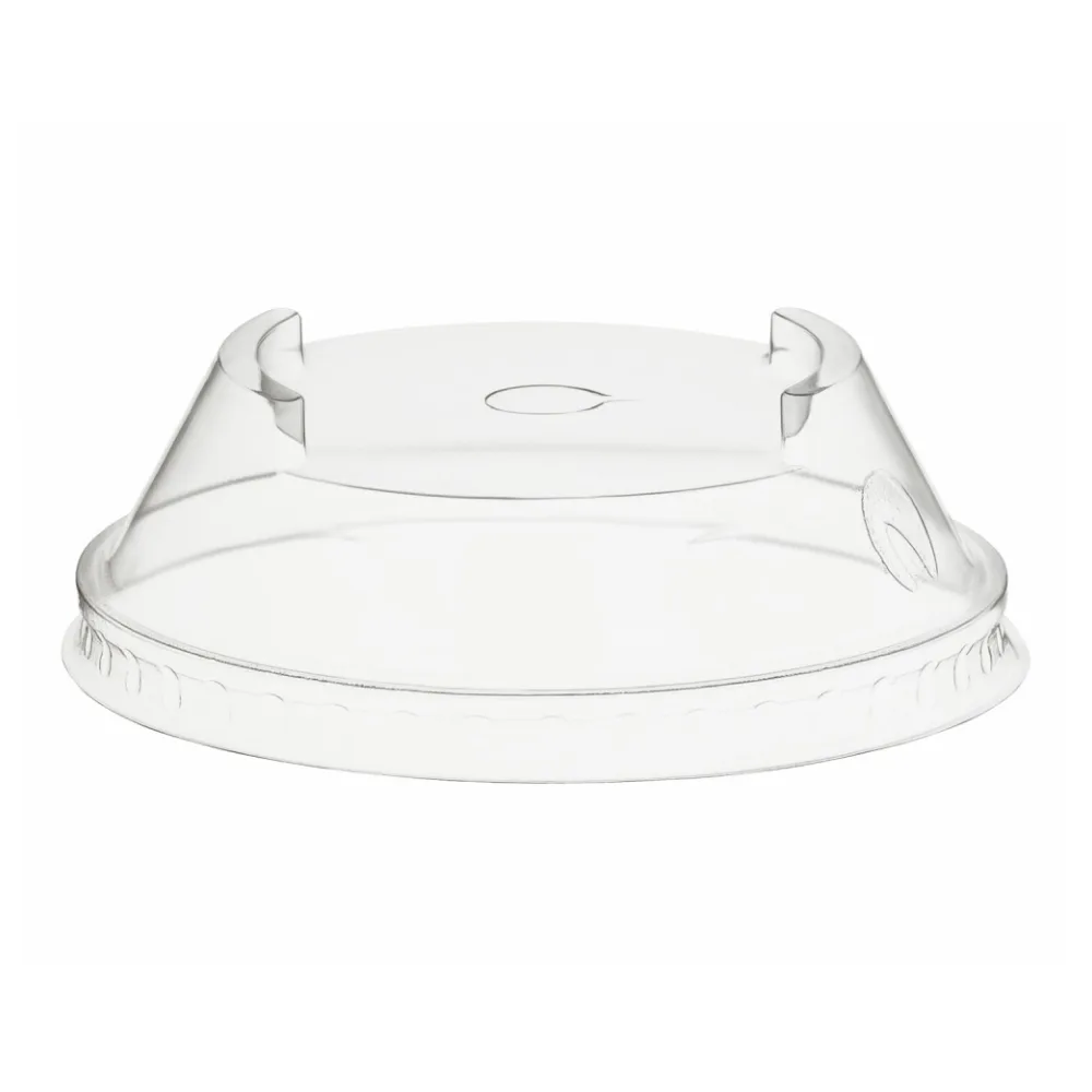 BIO Domdeckel 300/400/500ml stapelbar - C-Loch O 96mm Biokunststoff(PLA) 50 Stk. – Bild 2