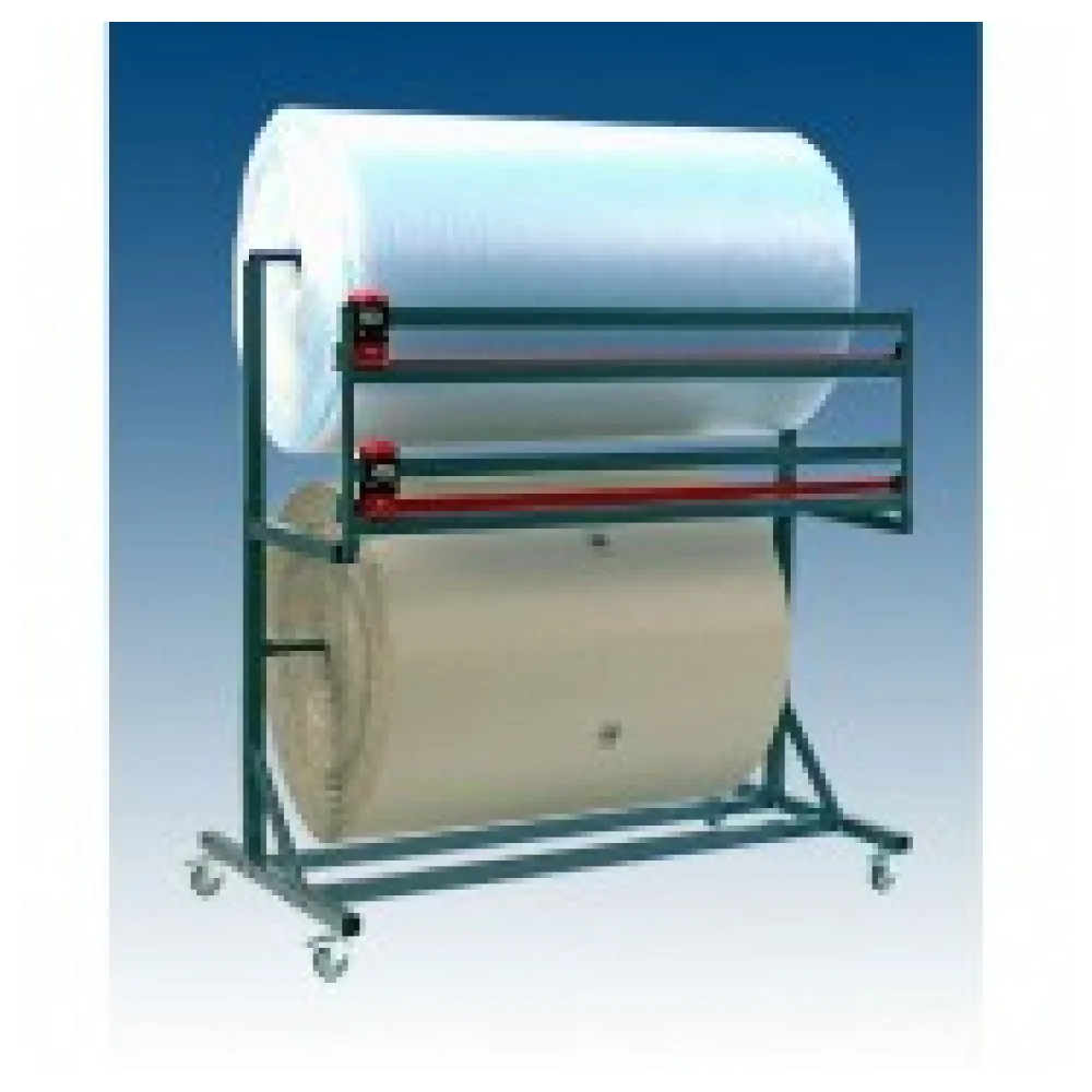 Doppelschneidständer für 2 Großrollen, fahrbar, Rollenbreite 125cm