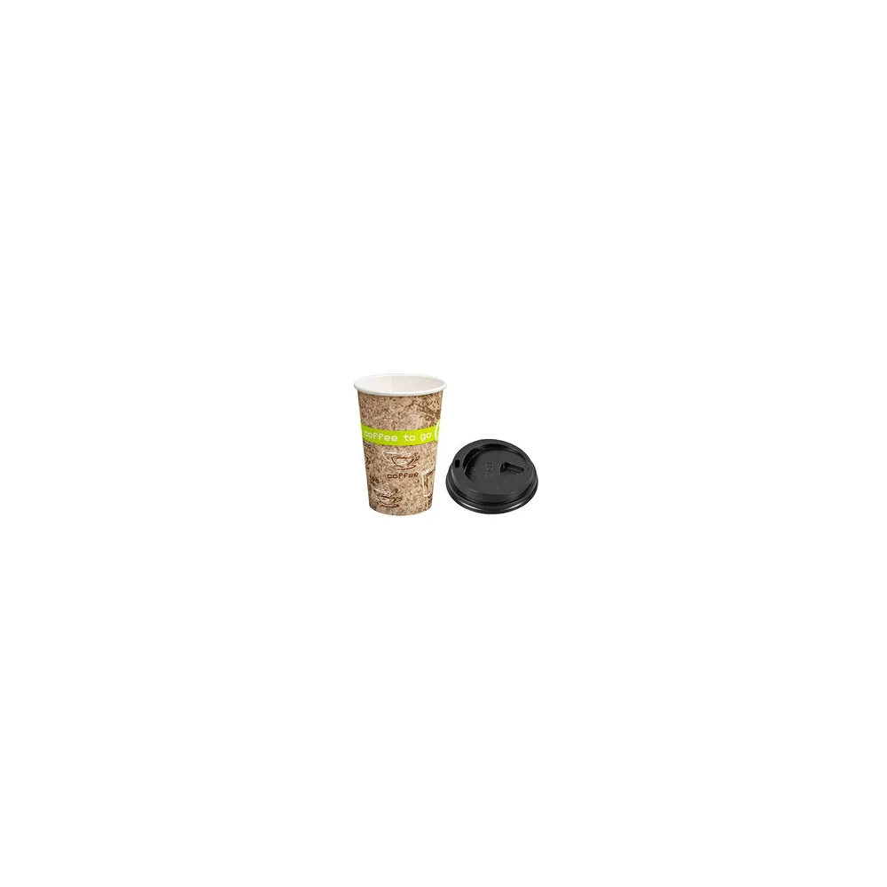 Kaffeebecher Coffee ToGo COFFEE DREAMS mit Deckel schwarz 10oz. 250 ml, 100 Stk.