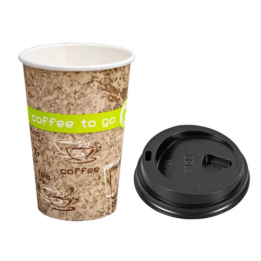 Kaffeebecher Coffee ToGo COFFEE DREAMS mit Deckel schwarz 10oz. 250 ml, 100 Stk. – Bild 2