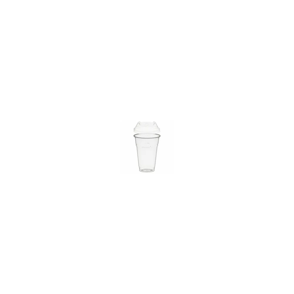 BIO Trinkbecher 400ml + Domdeckel stapelbar C-Loch 50 Stk.