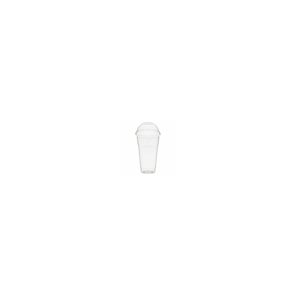 BIO Trinkbecher 500ml mit Domdeckel ohne Loch aus Biokunststoff (PLA) 50 Stk.