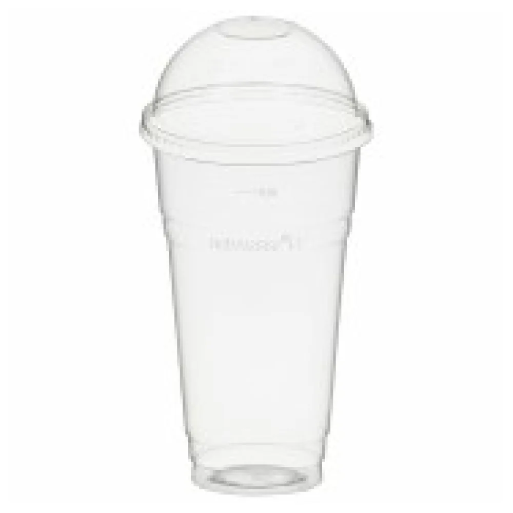 BIO Trinkbecher 500ml mit Domdeckel ohne Loch aus Biokunststoff (PLA) 50 Stk.