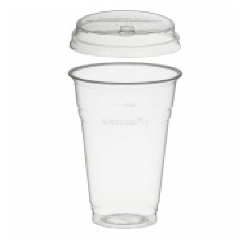 BIO Trinkbecher 400ml + Deckel mit Klappöffnung aus Biokunststoff (PLA) 100 Stk.