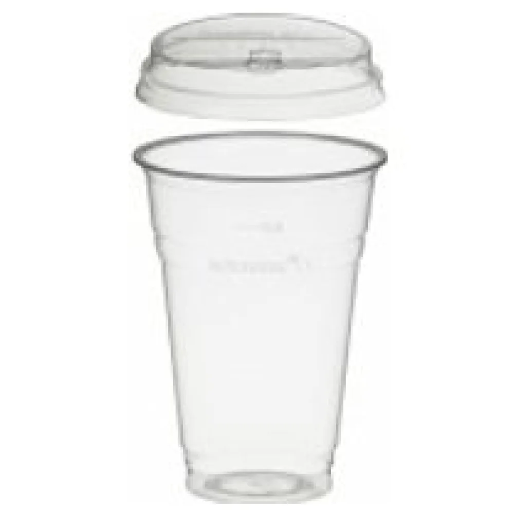 BIO Trinkbecher 400ml + Deckel mit Klappöffnung aus Biokunststoff (PLA) 100 Stk. – Bild 3