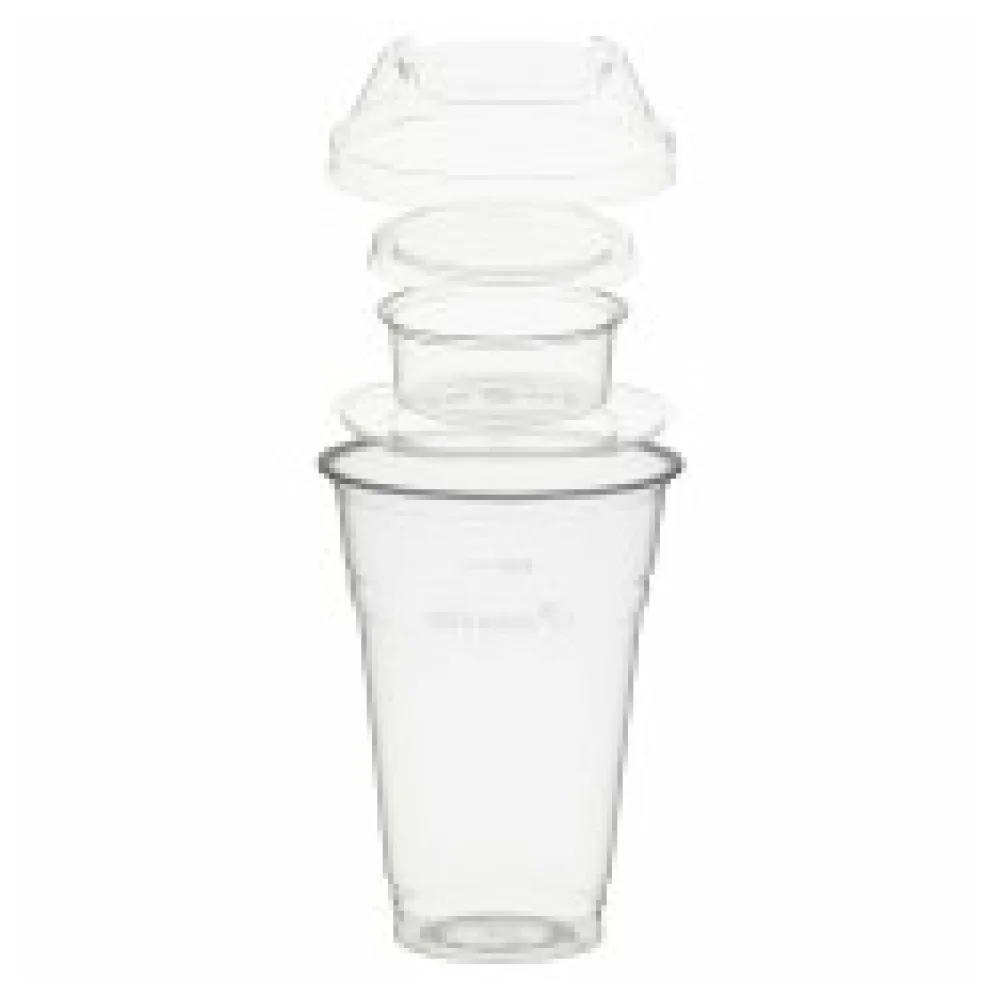 BIO Trinkbecher 400ml+Domdeckel+Einsatzbecher stapelbar Biokunststoff 100 Stk.