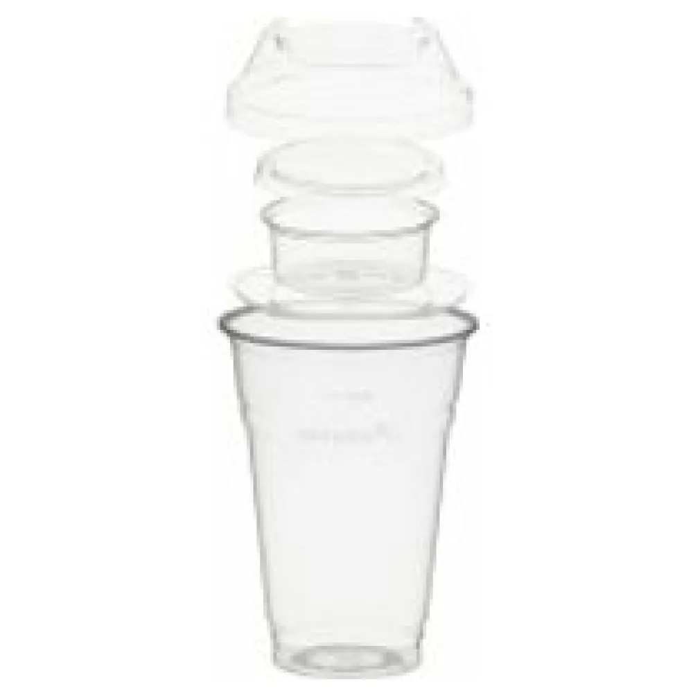 BIO Trinkbecher 400ml+Domdeckel+Einsatzbecher stapelbar Biokunststoff 100 Stk. – Bild 3