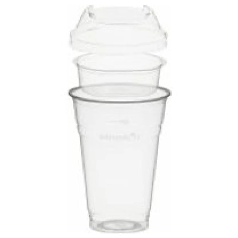 BIO Trinkbecher 400ml + Domdeckel stapelbar + Einsatzbecher O 96mm (PLA) 50 Stk. – Bild 3