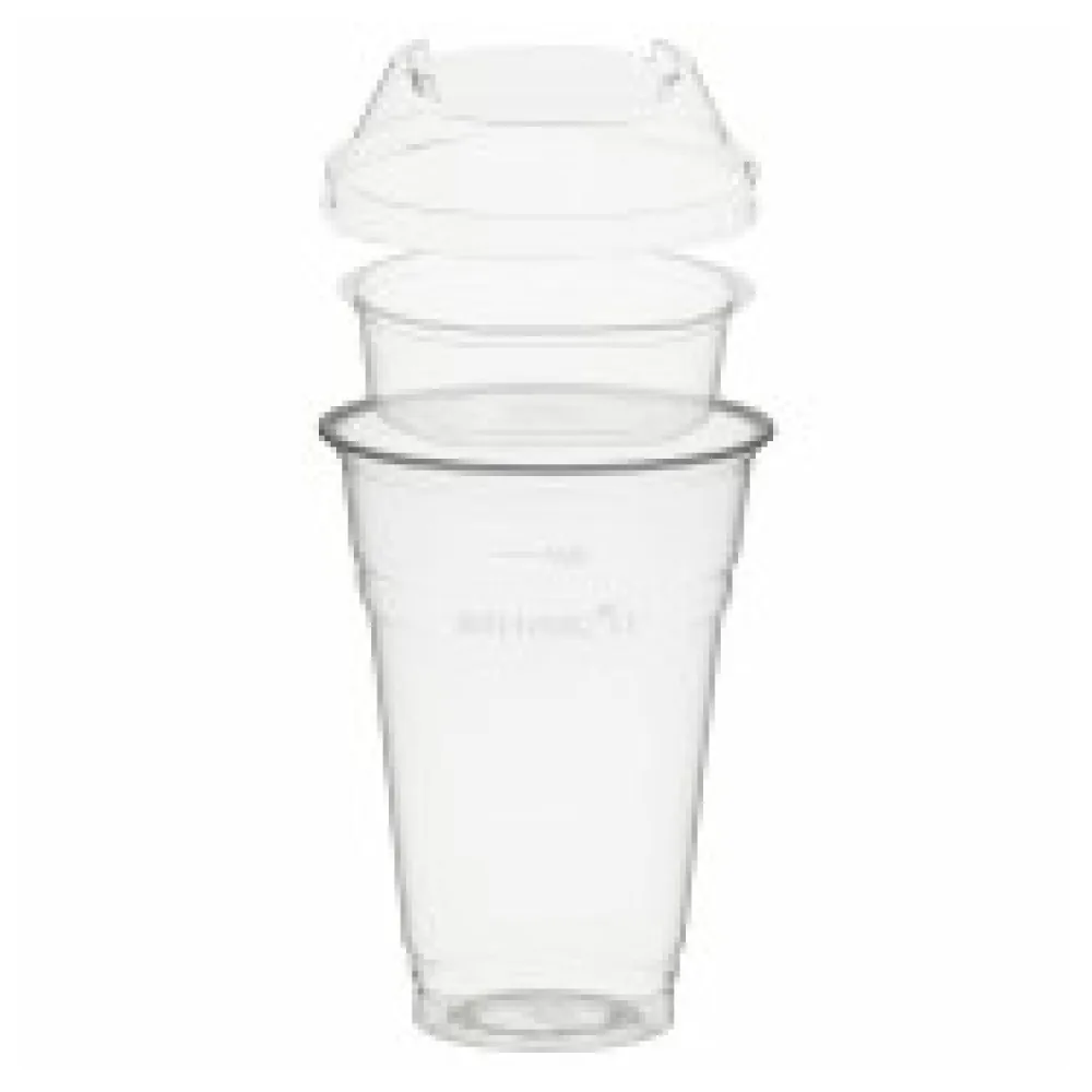 BIO Trinkbecher 400ml + Domdeckel stapelbar + Einsatzbecher O 96mm (PLA) 50 Stk.