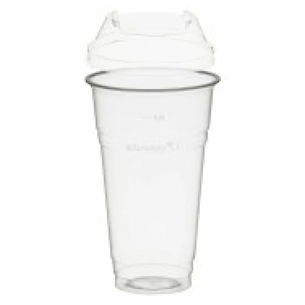 BIO Trinkbecher 500ml + Domdeckel ohne Loch stapelbar aus Biokunststoff 50 Stk.