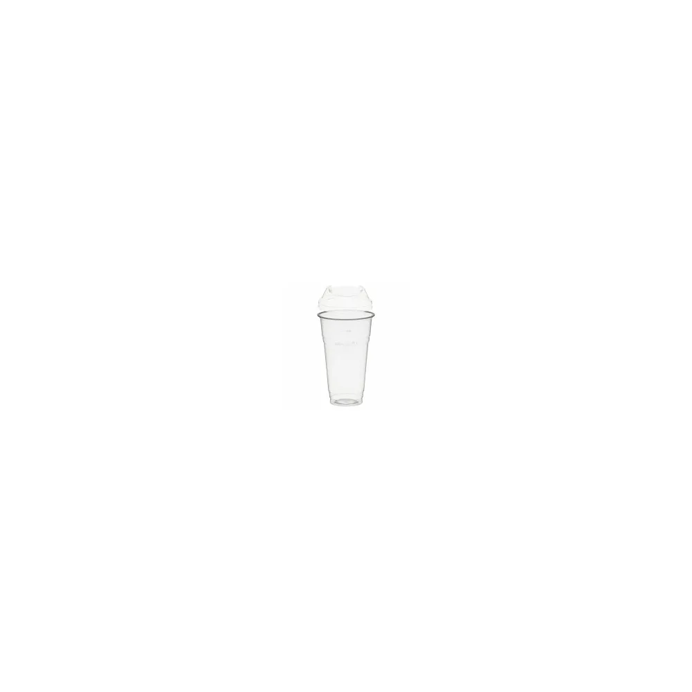 BIO Trinkbecher 500ml + Domdeckel ohne Loch stapelbar aus Biokunststoff 50 Stk.