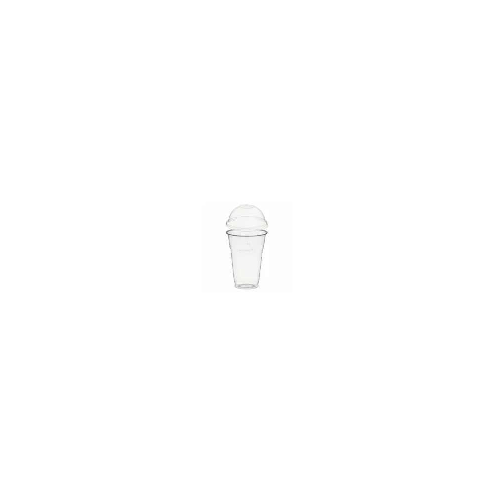 BIO Trinkbecher 400ml mit Domdeckel ohne Loch aus Biokunststoff (PLA) 50 Stk.