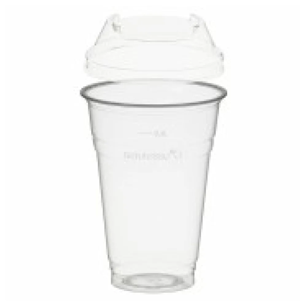 BIO Trinkbecher 400ml + Domdeckel ohne Loch stapelbar aus Biokunststoff 50 Stk.