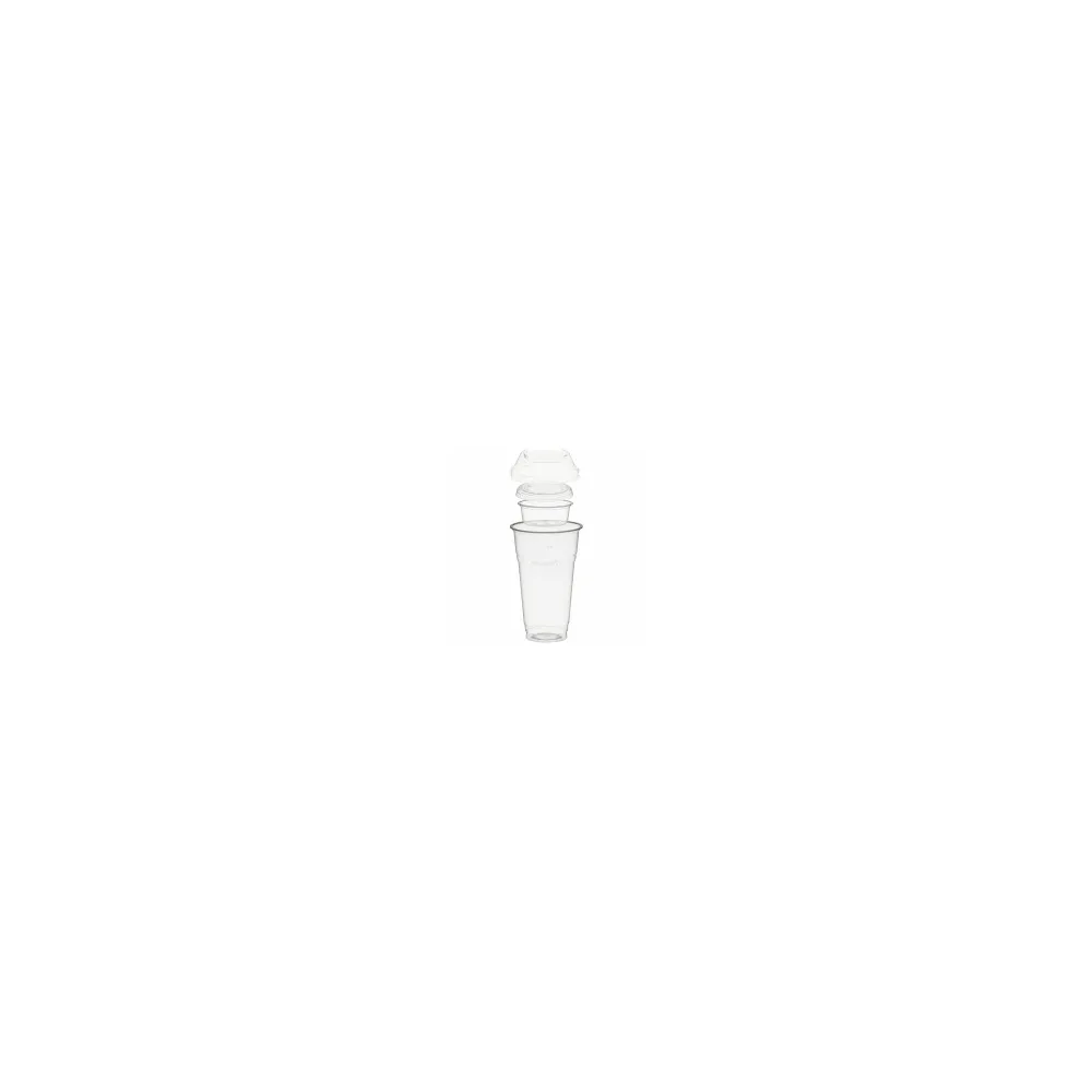 BIO Trinkbecher 500ml+Domdeckel+ 60ml Einsatzbecher stapelbar PLA, 100 Stk.